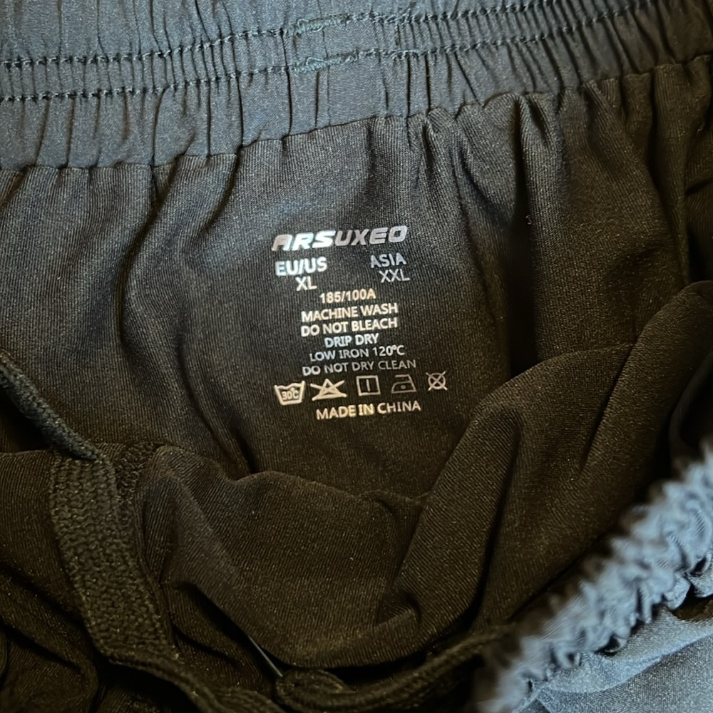 Arsuxeo Mens 2 in 1 Black Running Shorts size XL - Picture 4 of 5